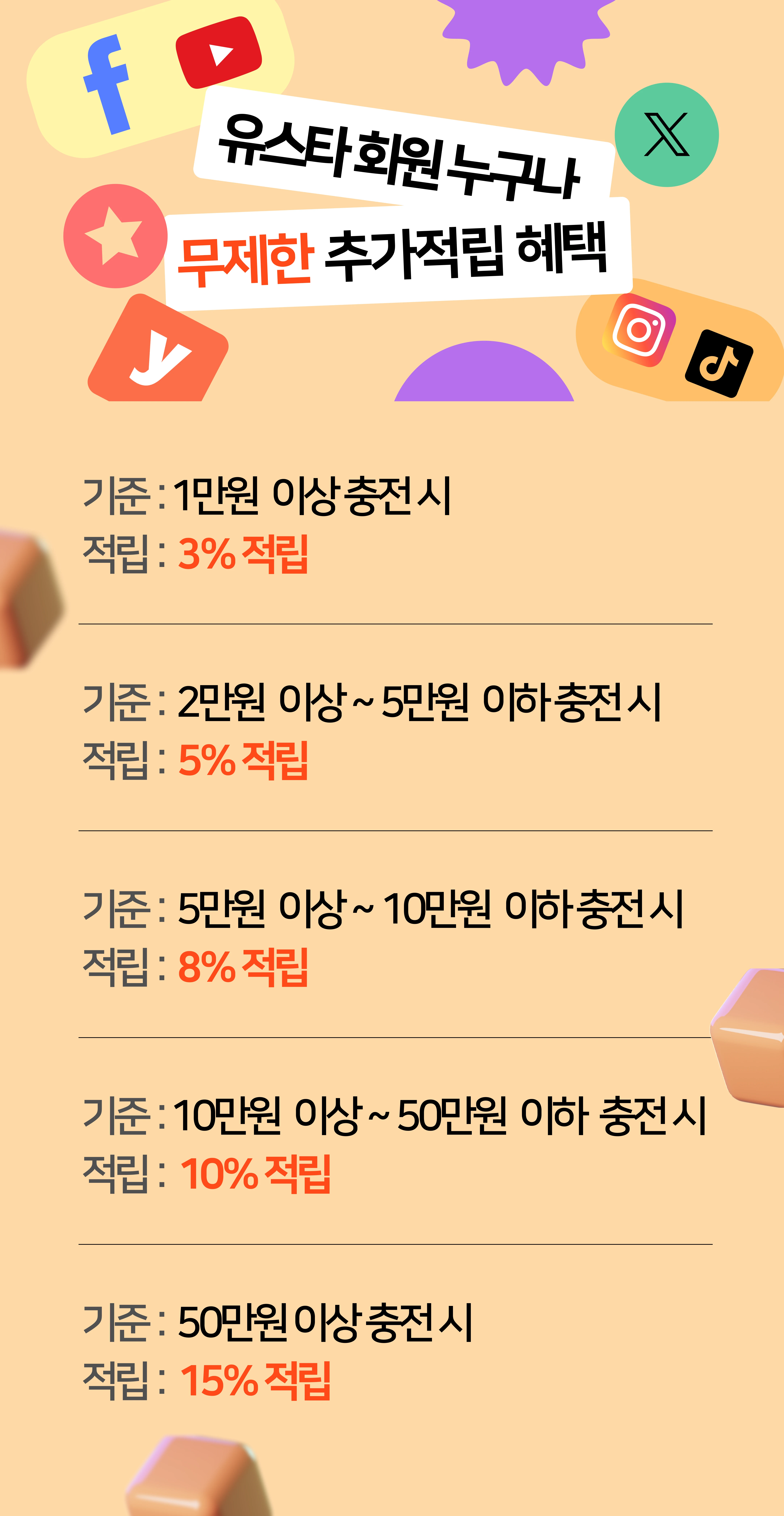 유스타 포인트 추가 혜택 안내